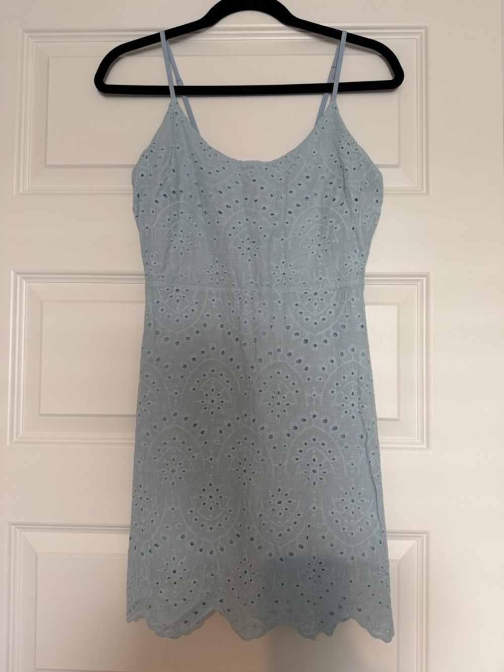 Lulu's Light Blue Eyelet Mini Dress